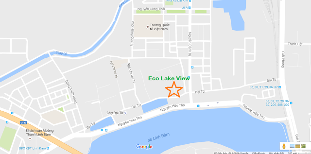 Vị trí Eco Lake View nhìn thẳng ra Hồ Linh Đàm