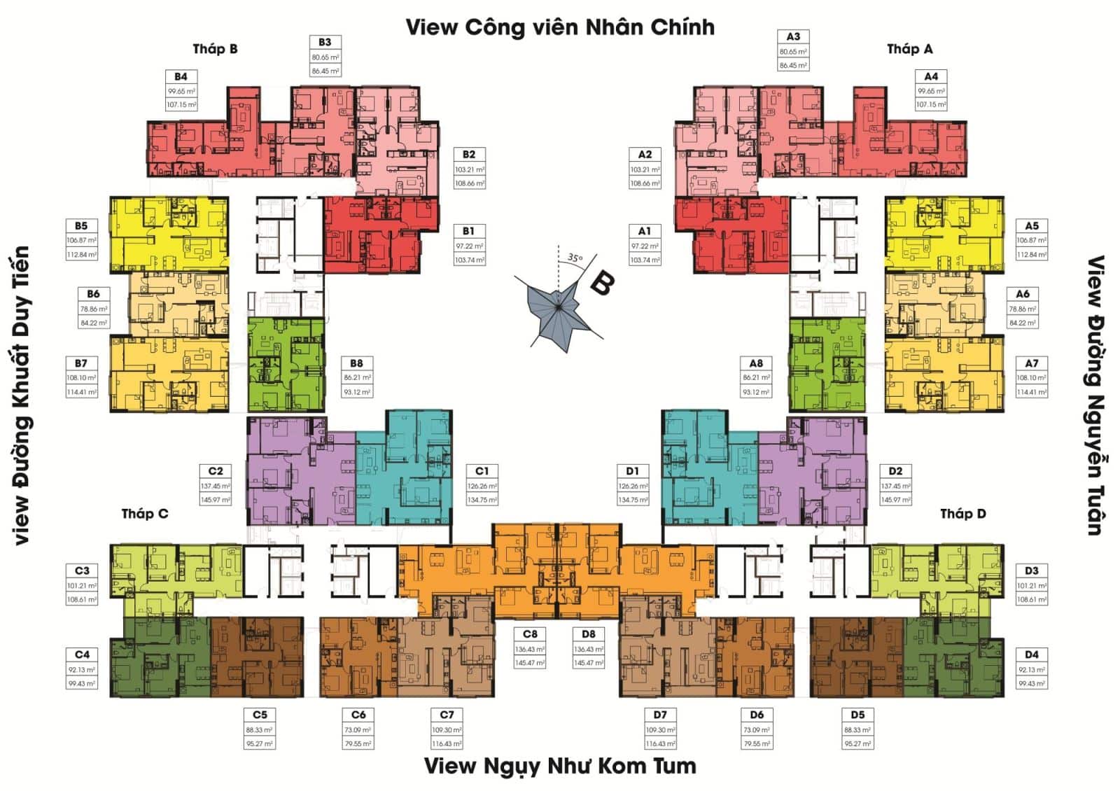 Mặt bằng điển hình dự án Chung cư Việt Đức Complex 39 Lê Văn Lương