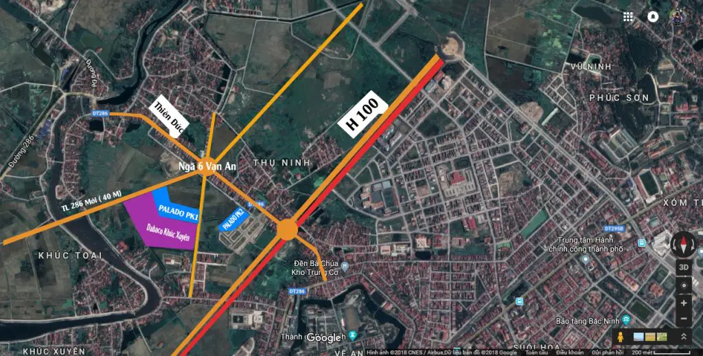 vị trí dự án Liền kề Palado Vạn An Khúc Xuyên