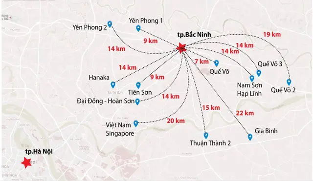 tương quan vị trí Liền kề Palado Vạn An Khúc Xuyên