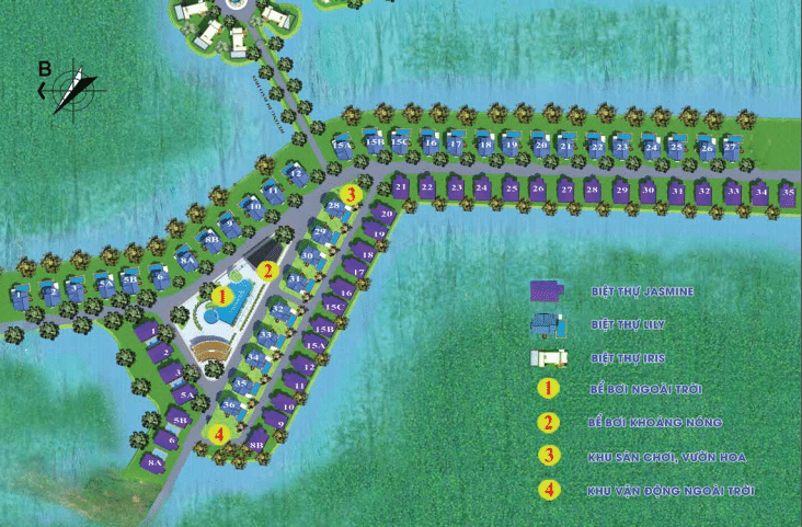 Phối cảnh Làng Châu Âu dự án Vườn Vua Resort and Villas Phú Thọ
