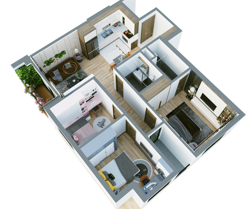 Phối cảnh căn hộ số 01 - Dự án Phương Đông Green Home tháng 11/2021