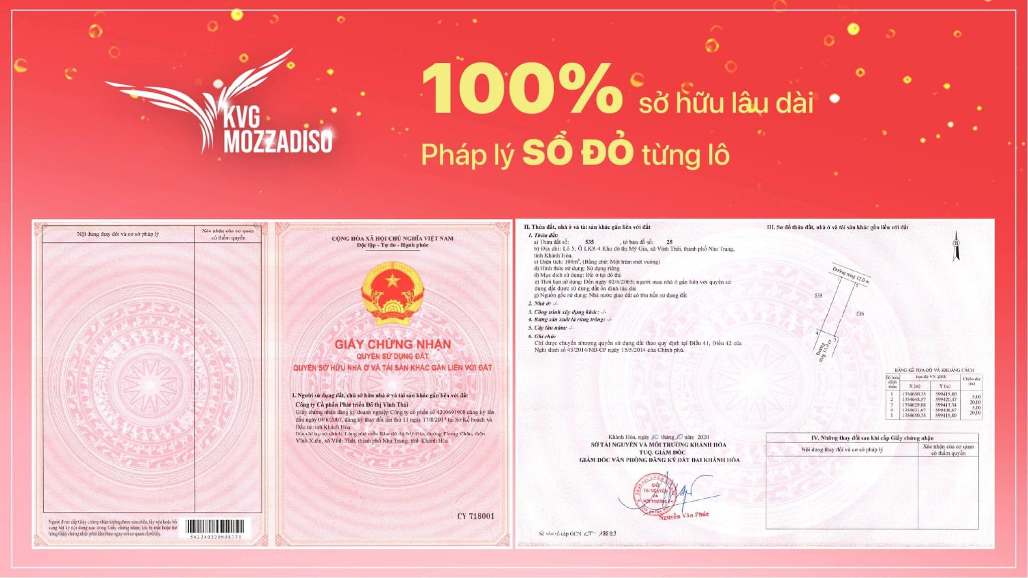 Mozzadiso Nha Trang 100% Sổ đỏ lâu dài, TP Nha Trang đô thị loại 1