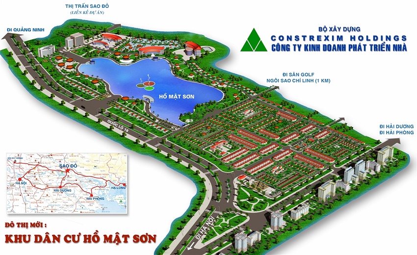 Phối cảnh Khu đô thị Hồ Mật Sơn Chí Linh 41 hecta