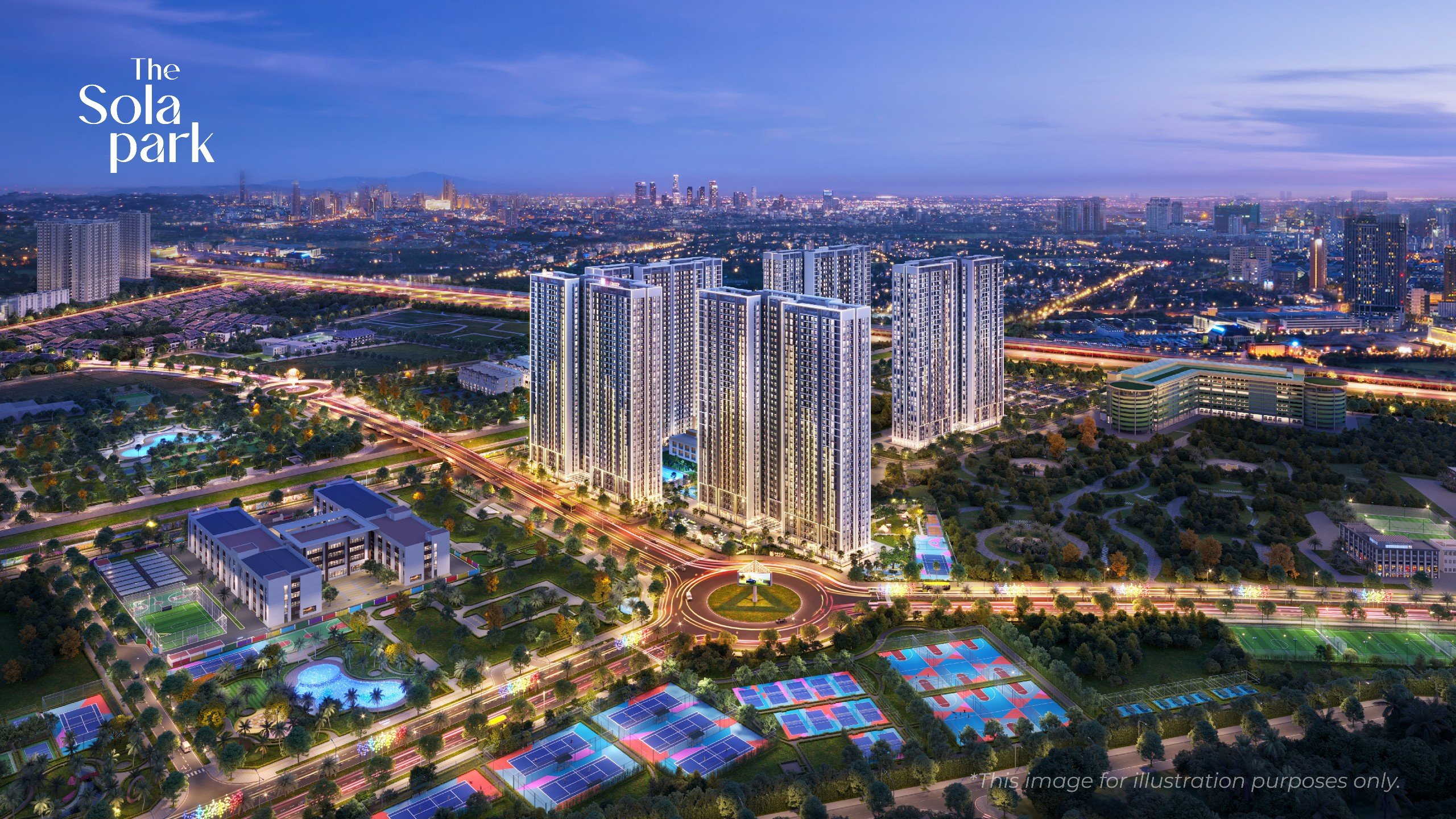 Phối cảnh Tổng thể Dự án Tổ hợp Chung cư The Sola Park - Vinhomes Smart City