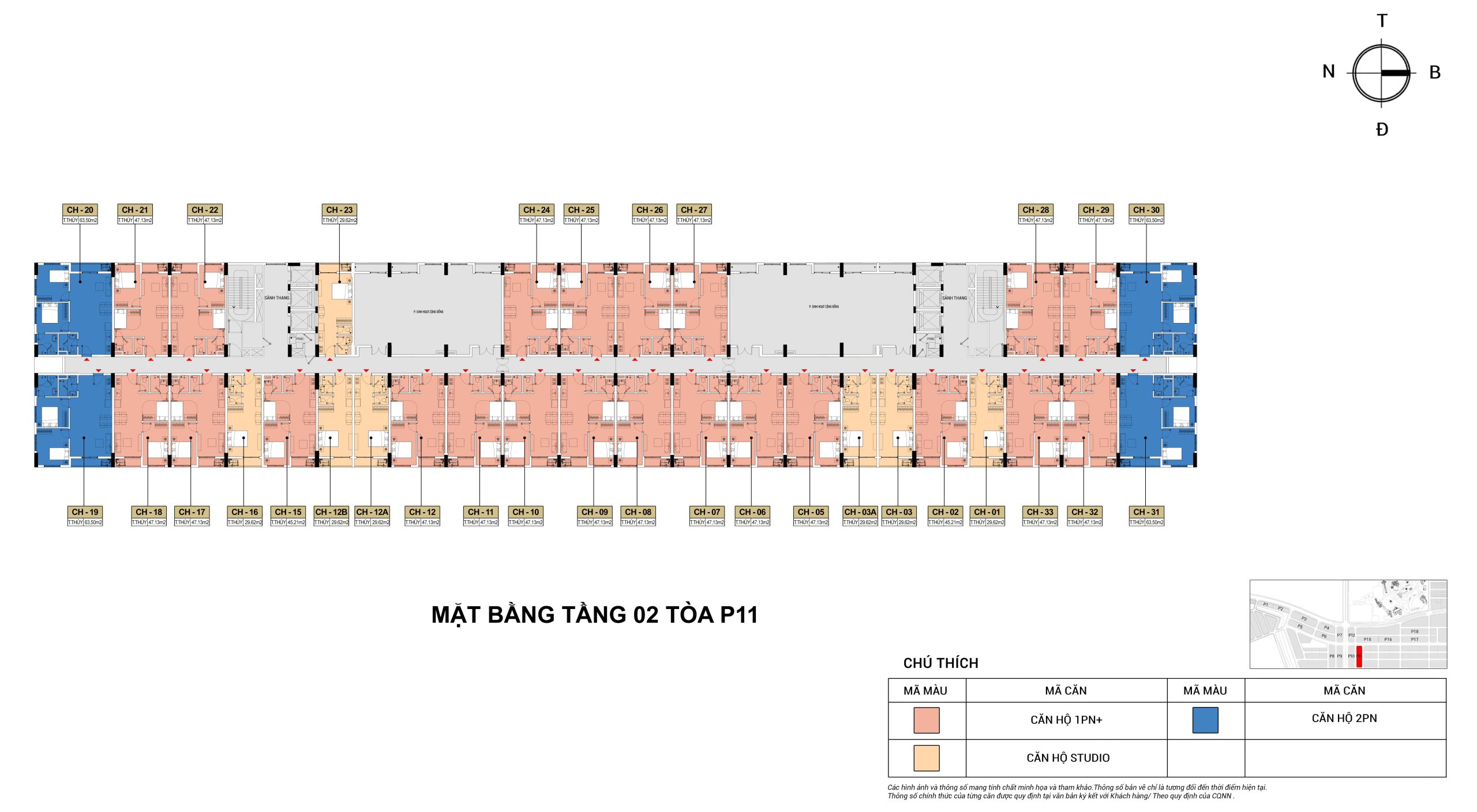 Mặt bằng tầng 02 tòa Park 11 (P11) Park Residence