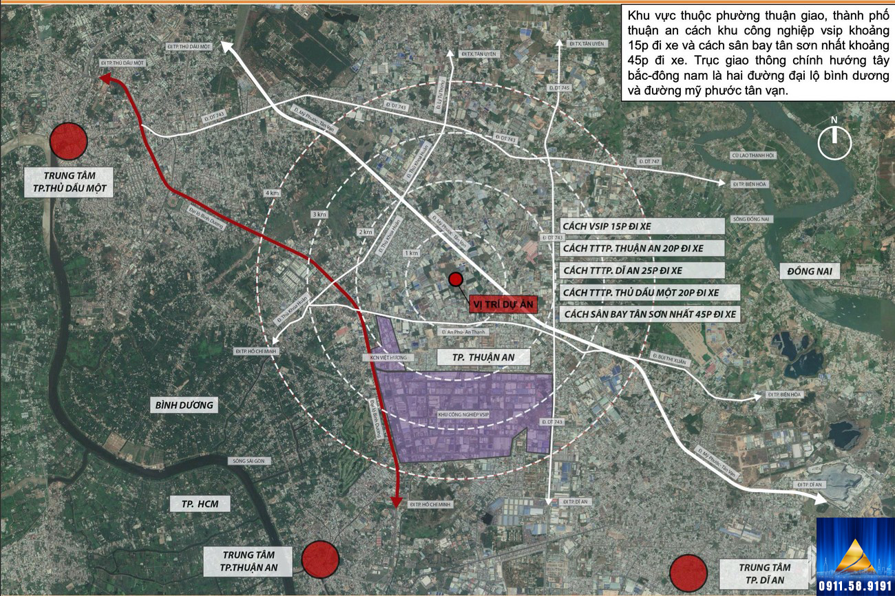 Tọa độ Vị trí Dự án BENHILL Thuận An - Bình Dương