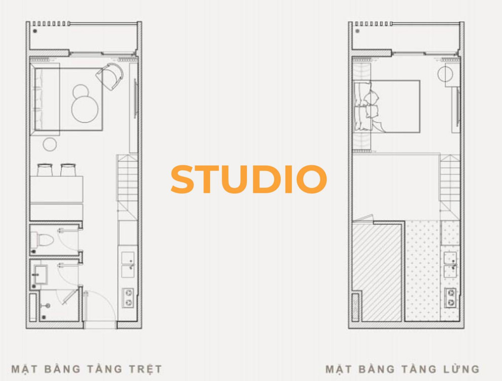 Thiết kế mặt bằng layout căn Studio 29m2-31m2