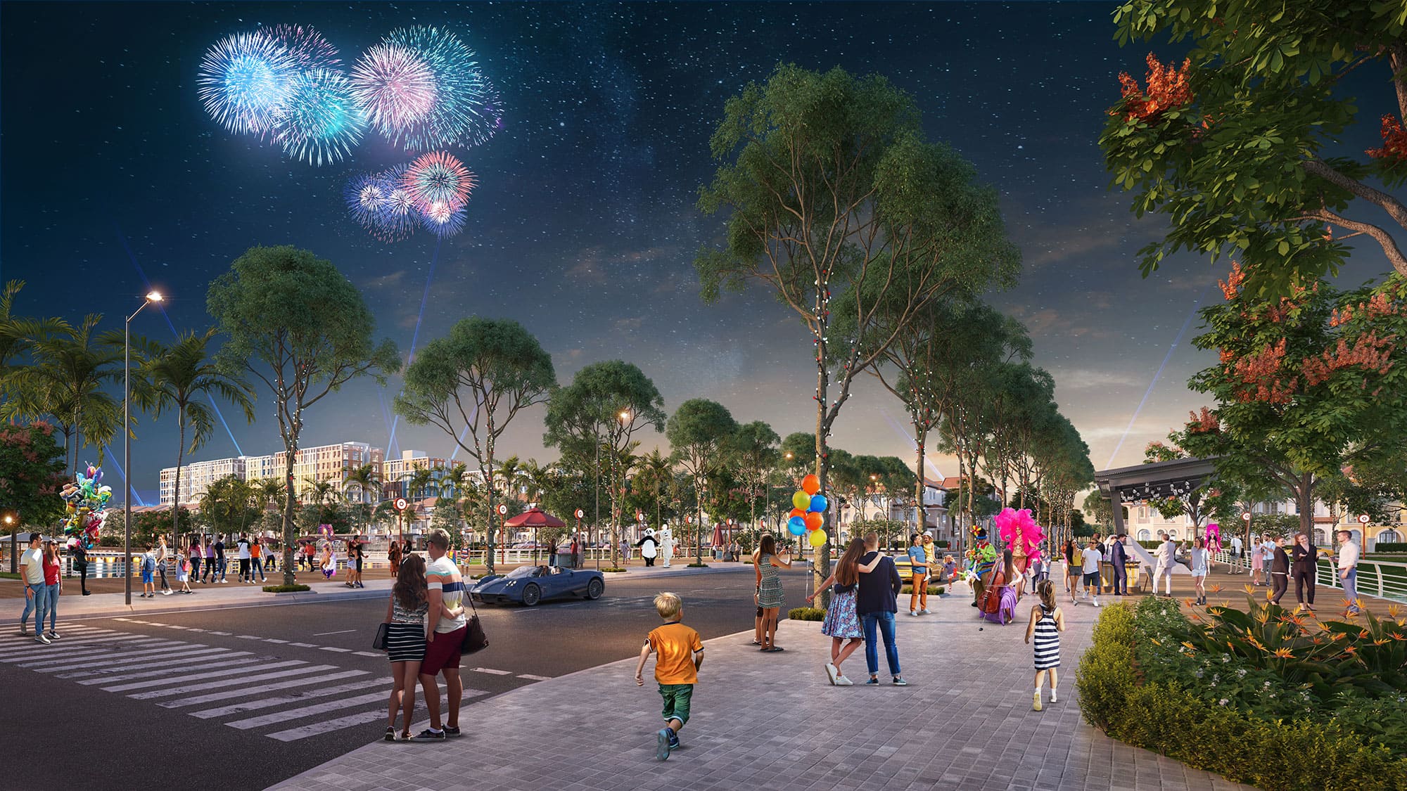 Dự án Sun Urban City 420 hecta đã hoàn thiện trục Công viên Lễ hộ Carnival 1,5km
