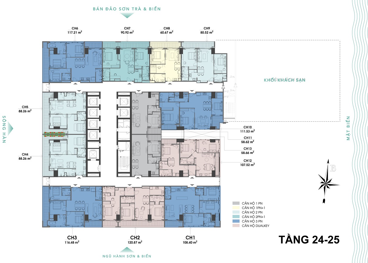 Mặt bằng Tầng 24-25 The 6nature Đà Nẵng