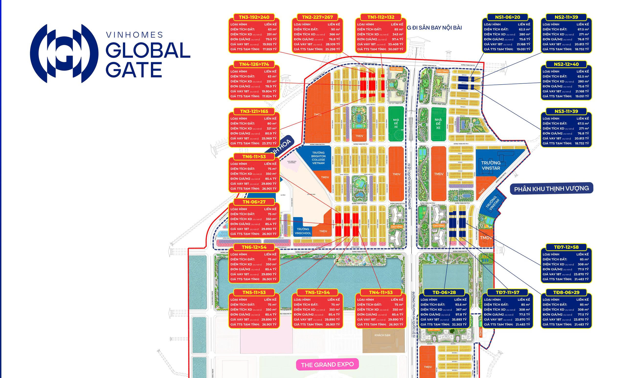 Bảng giá Rumo Dự án Vinhomes Global Gate Cổ Loa