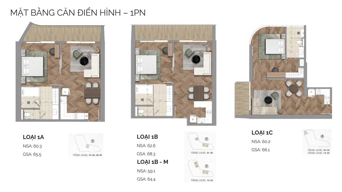 Thiết kế căn hộ 1 Phòng ngủ Nobu Đà Nẵng Residences and Hotel