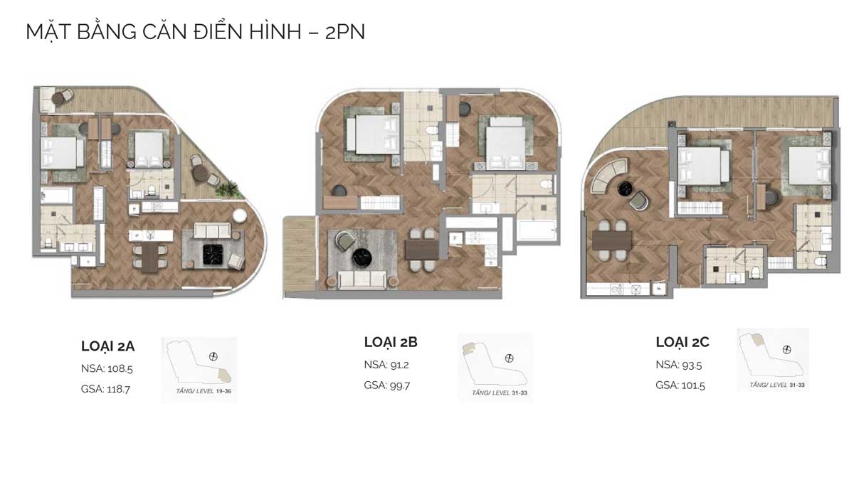 Thiết kế căn hộ 2 Phòng ngủ Nobu Đà Nẵng Residences and Hotel