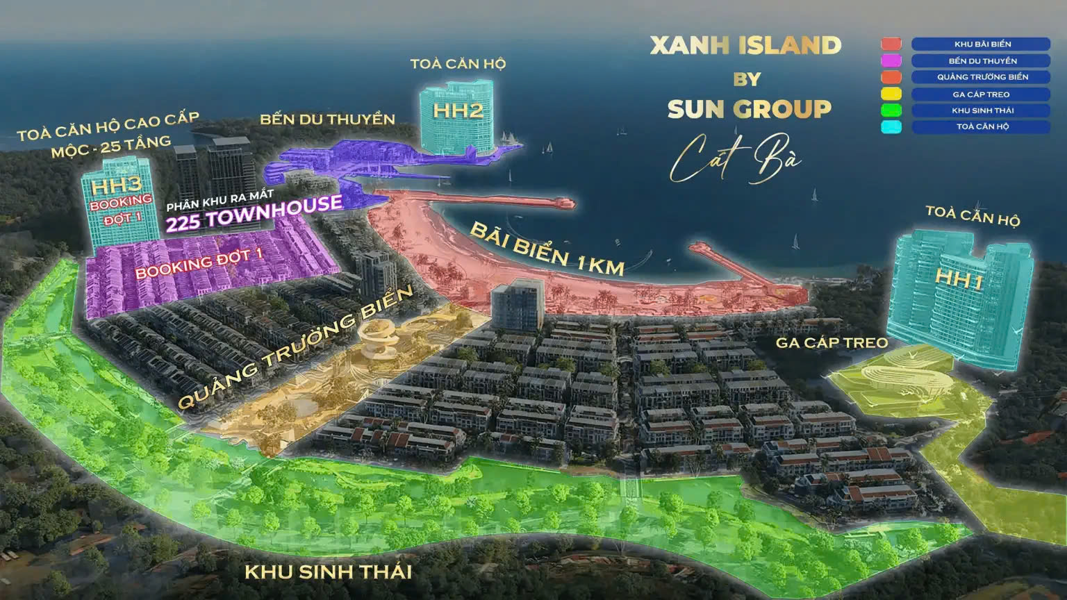 Tổng thể Dự án Xanh Island Cát Bà Sungroup