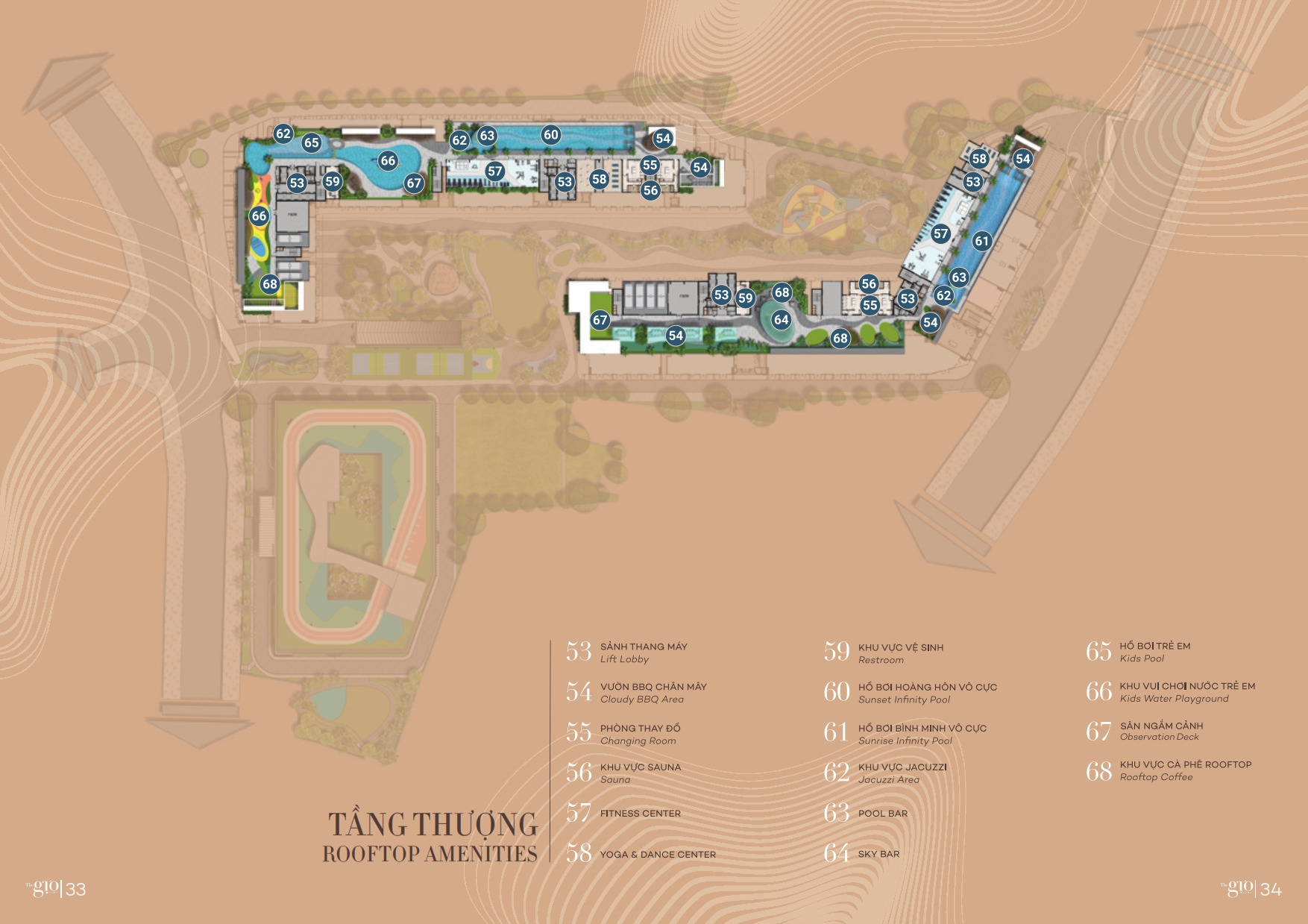 Tầng thượng - rooftop Tổ hợp Dự án The Gió Riverside bố trí siêu tiện ích