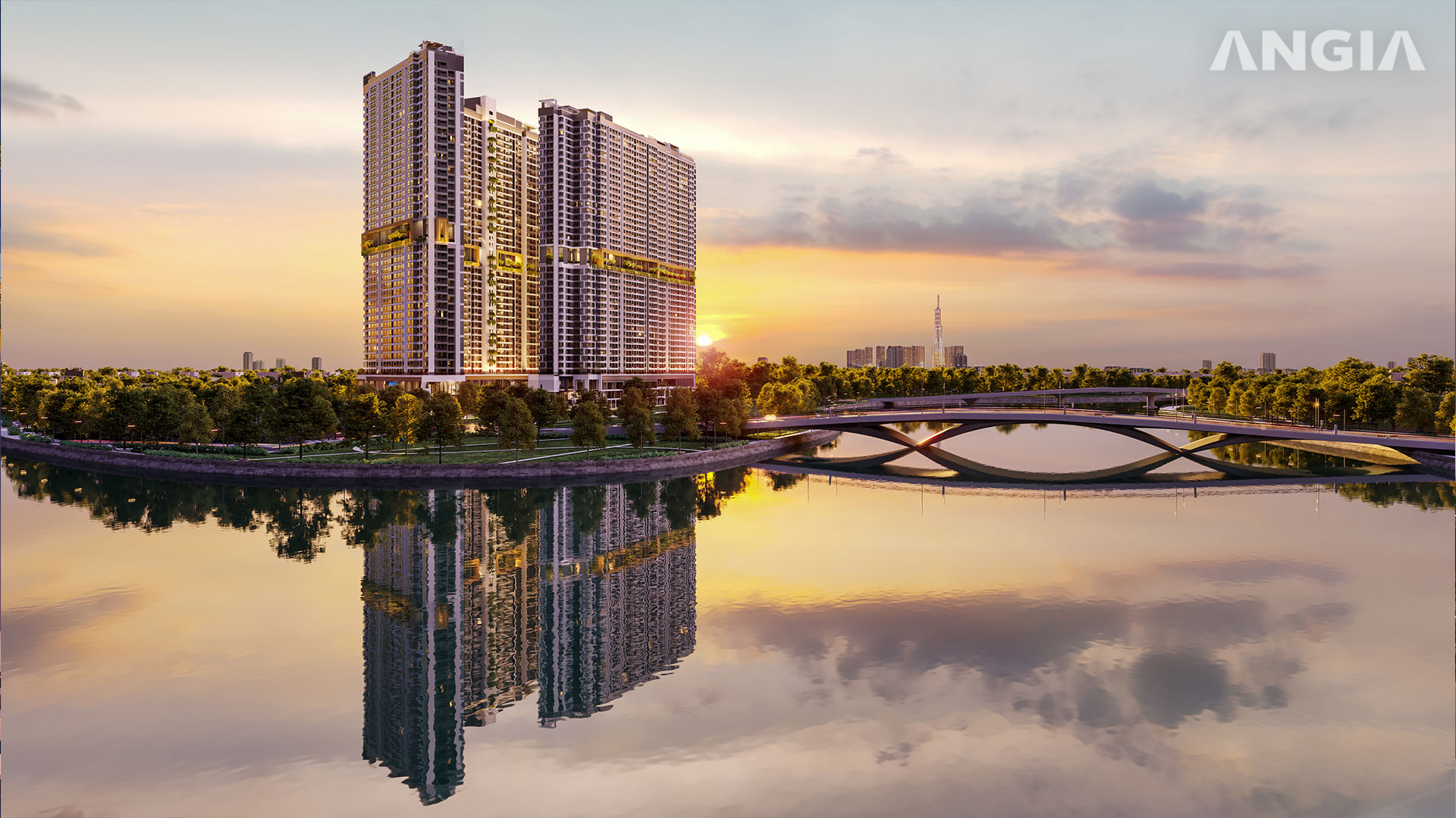Phố cảnh hoàng hôn Dự án The Gió Riverside TP Hồ Chí Minh