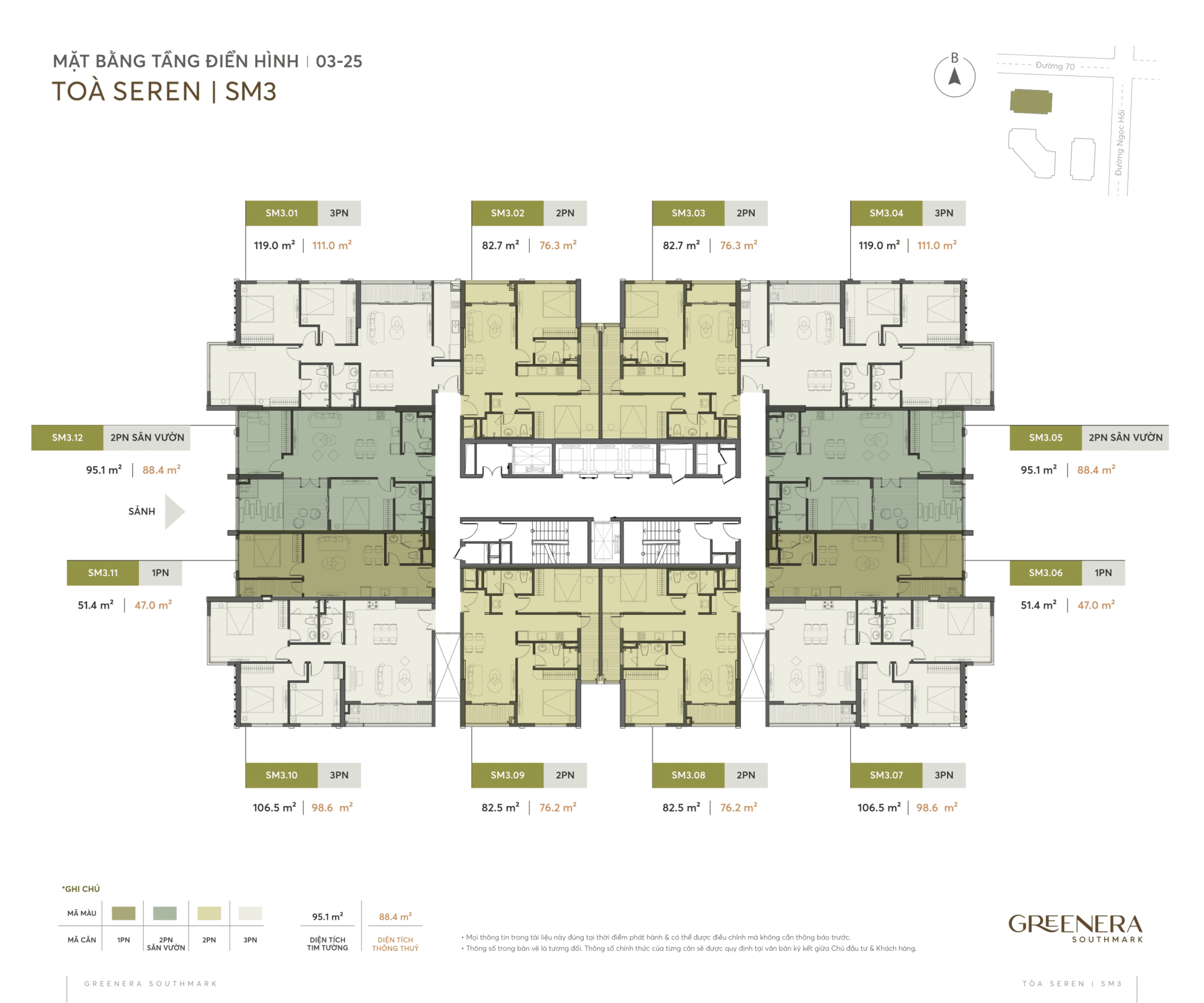 Mặt bằng điển hình SM3 Greenera Southmark