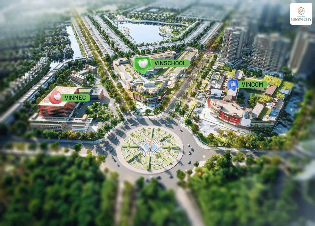 Giao lộ Trung tâm tại Dự án Vinhomes Green City