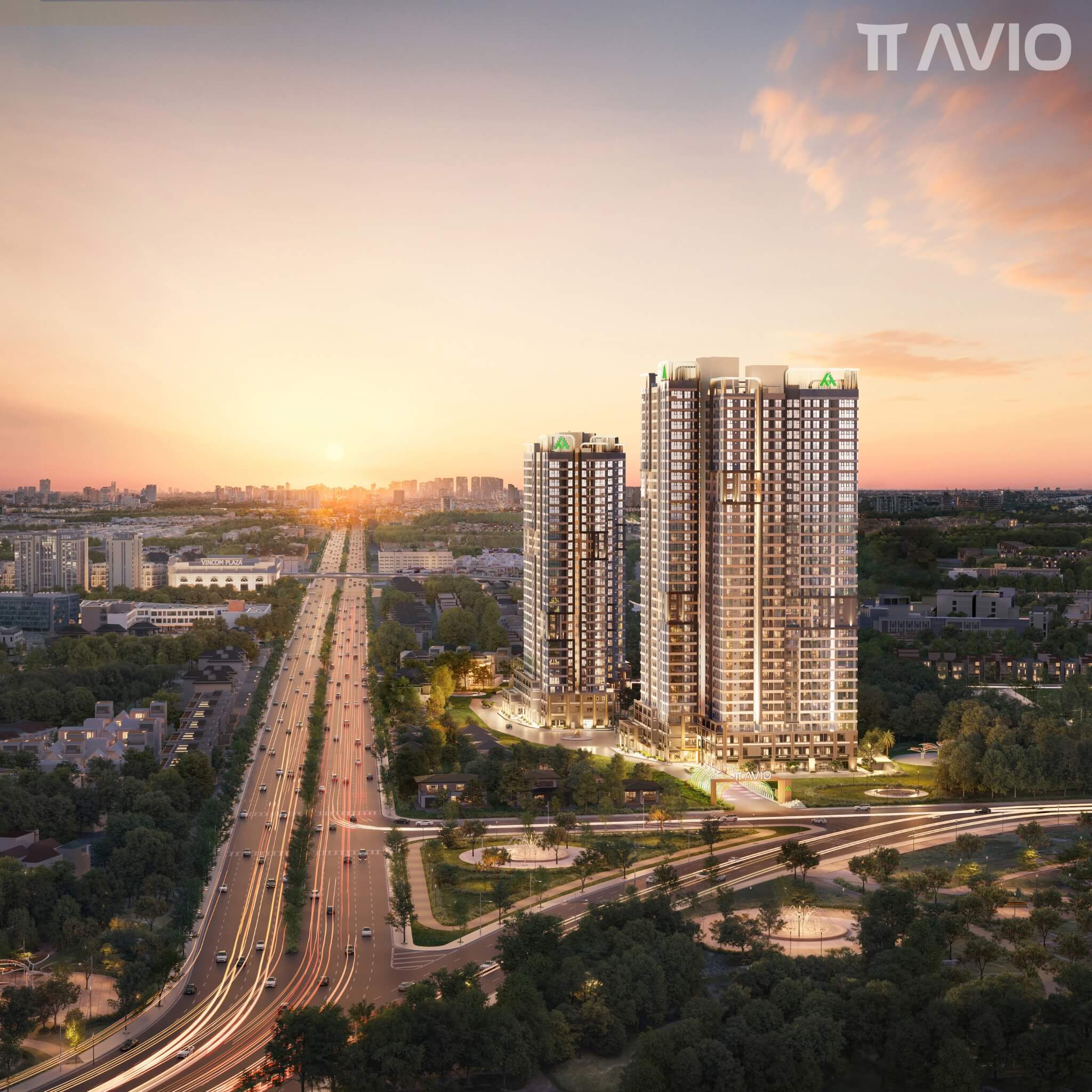 Phối cảnh 2 tòa tháp Avis và Orion Dự án TT Avio Tân Đông Hiệp TP Hồ Chí Minh