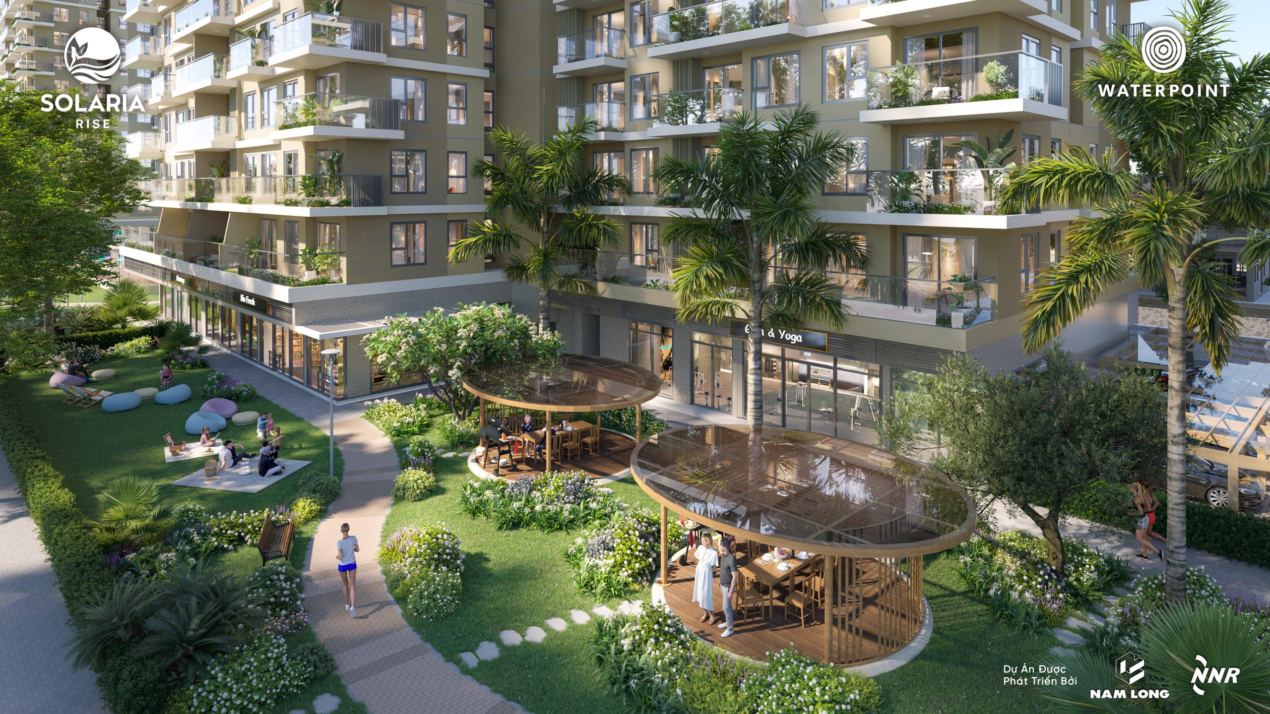 Solaria Rise được ưu tiên thiết kế nhiều không gian xanh làm dịu mát không gian sống