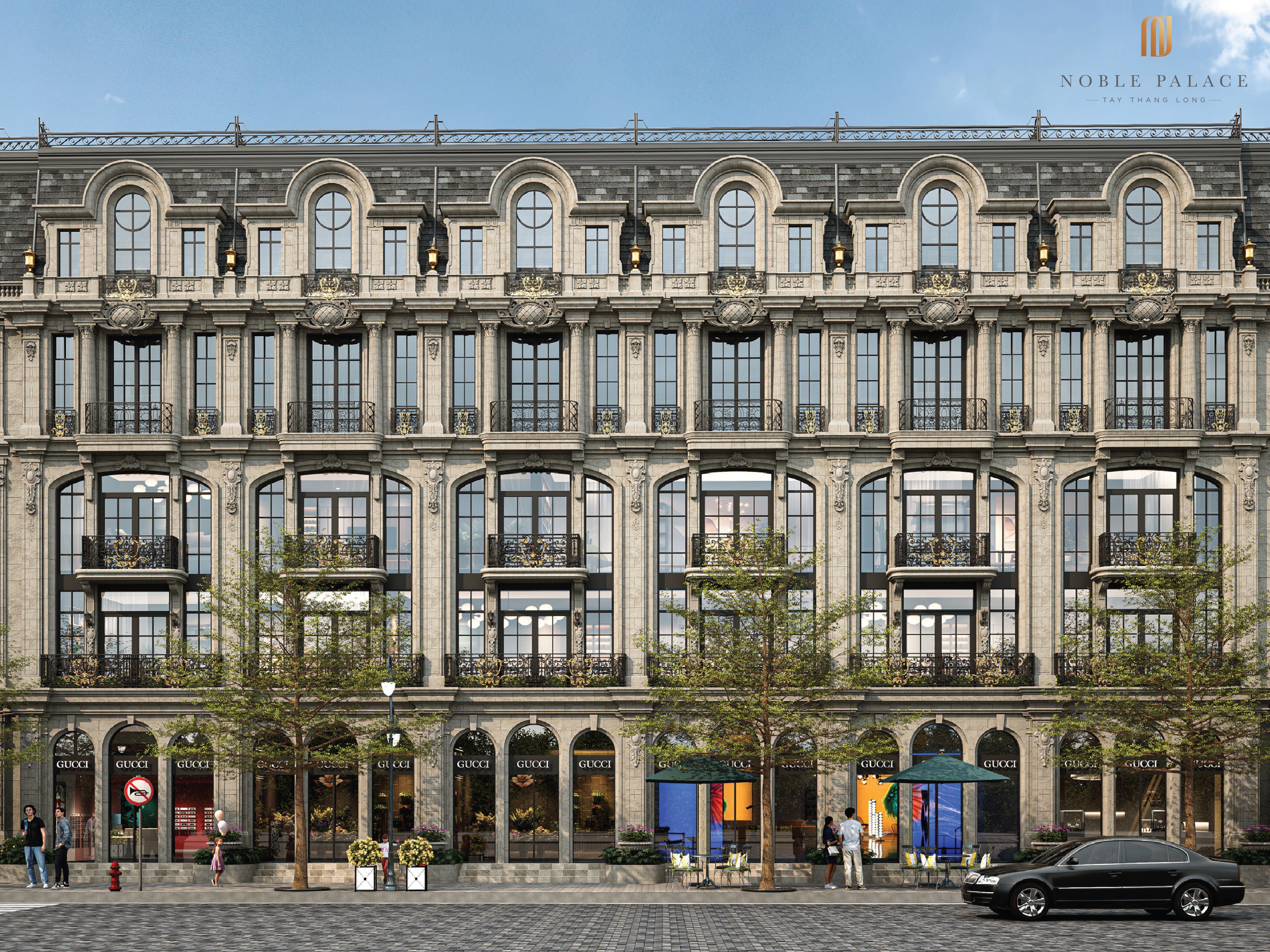Phối cảnh kiến trúc mặt ngoài Shophouse Phân khu Victory Dự án Noble Palace Hoàng Quốc Việt kéo dài