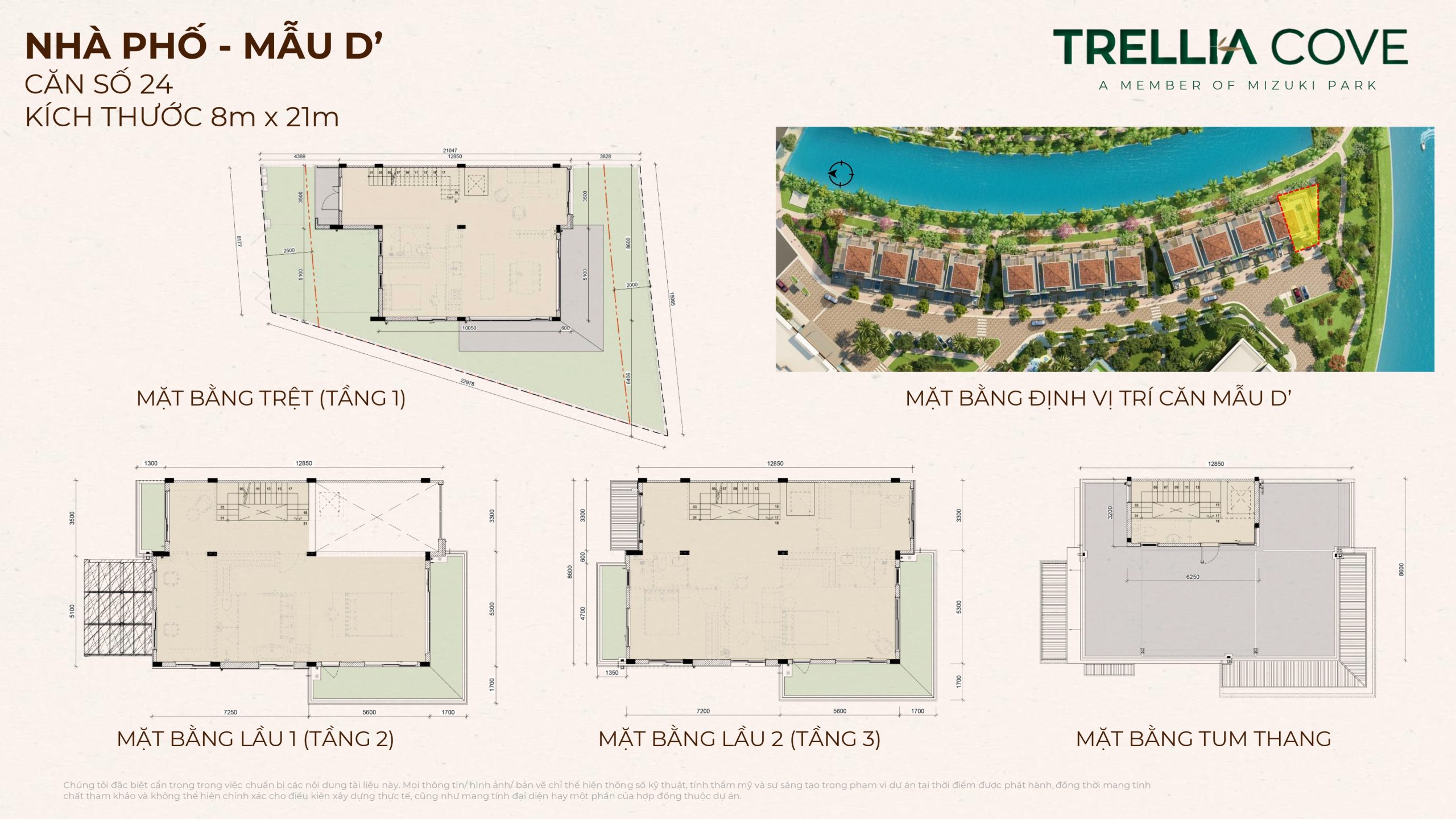 Mẫu D' - Nhà phố Trellia Cove Mizuki Park