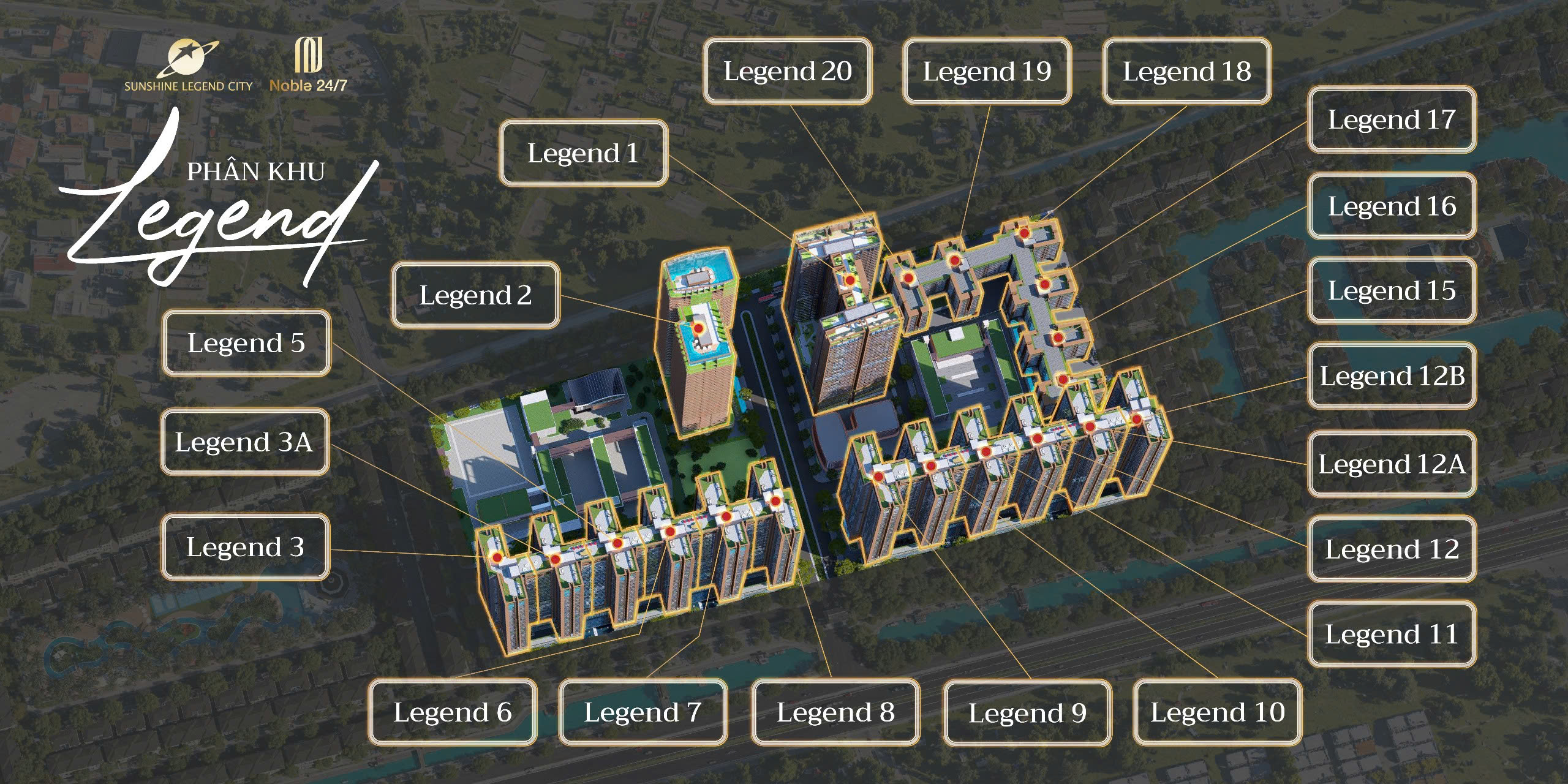 Sơ đồ 20 tòa căn hộ chung cư cao cấp Sunshine Legend City