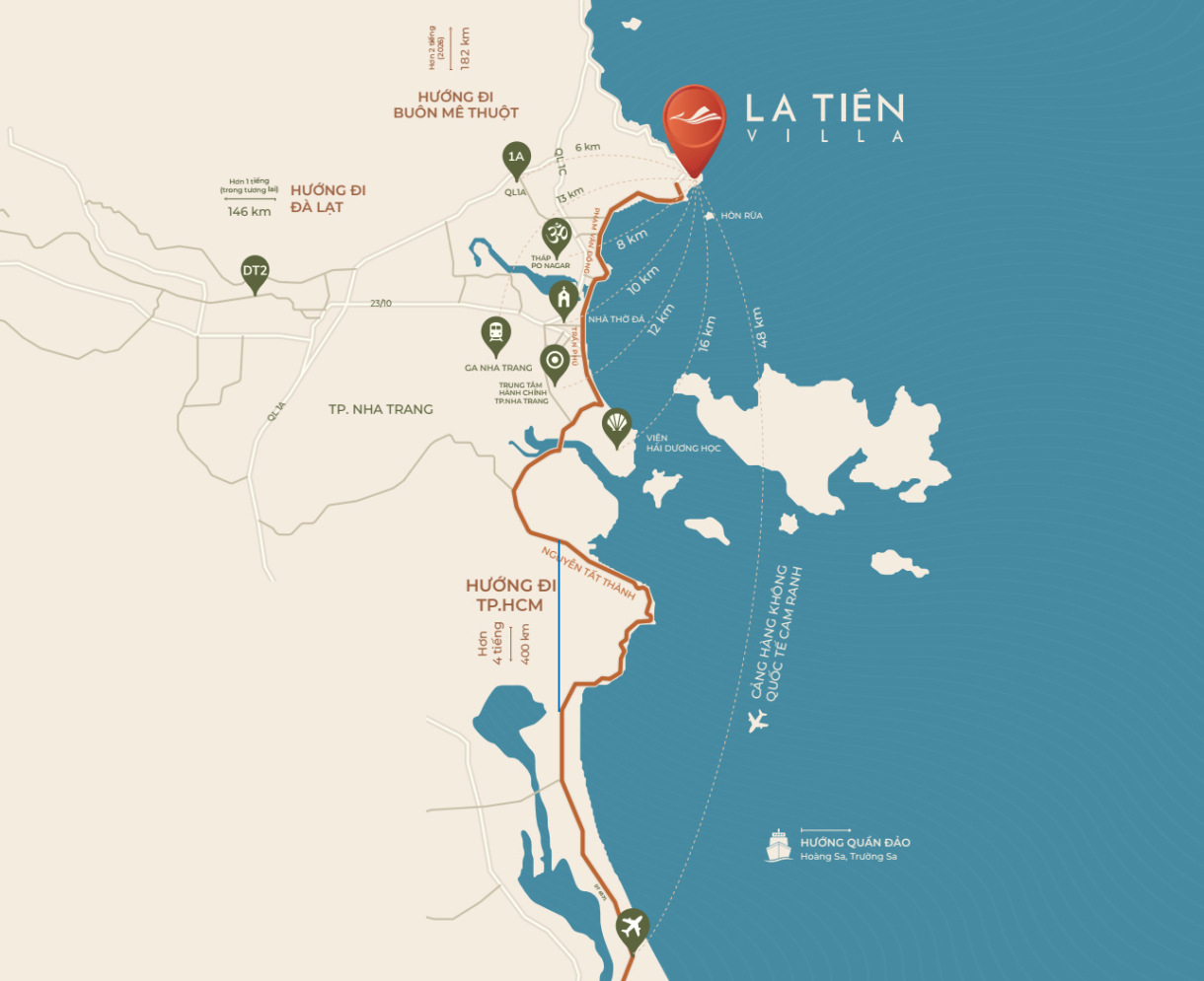 Tọa độ vị trí Dự án La Tiên Villa Nha Trang