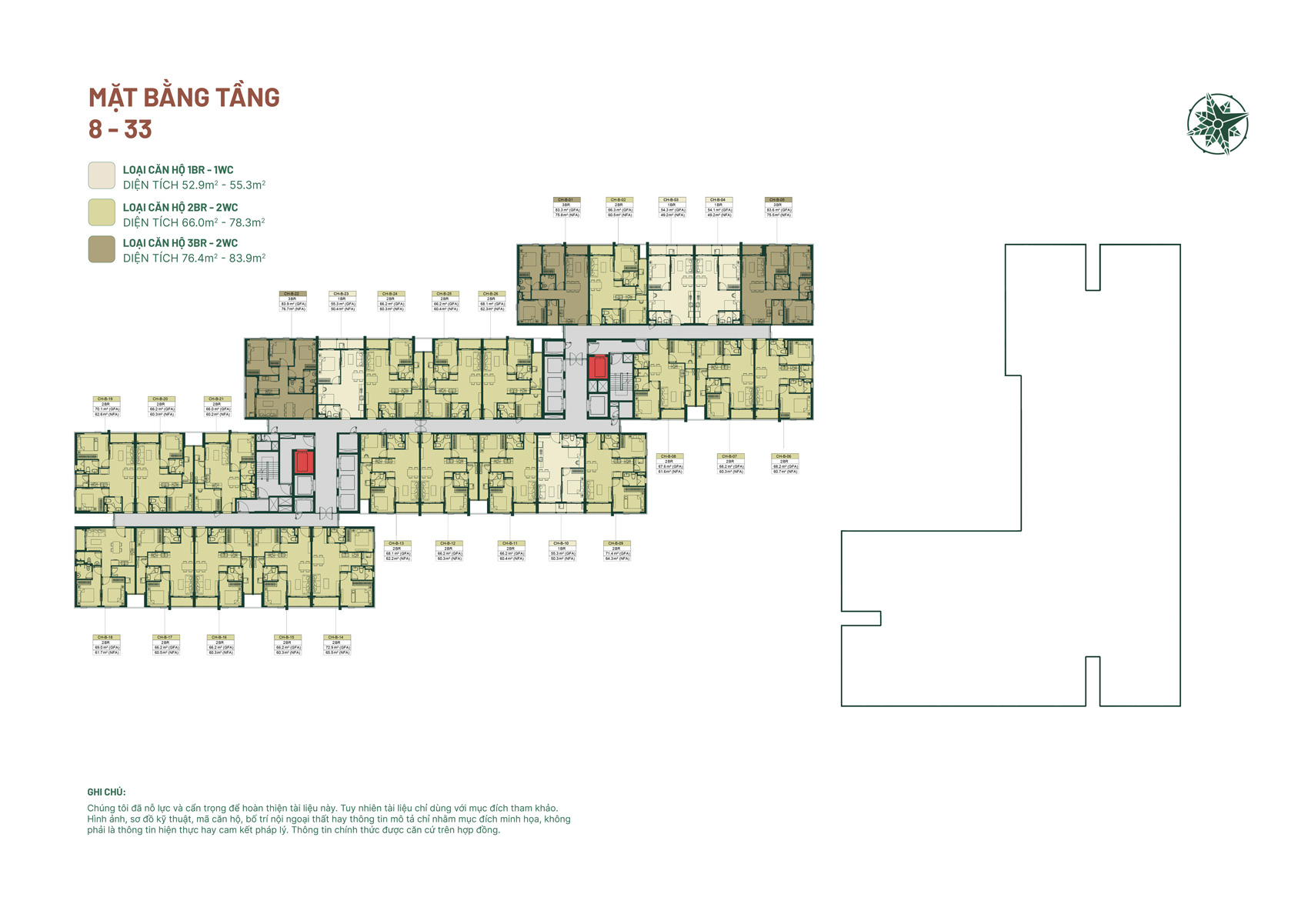 Tầng căn hộ chung cư Happy One Mori Lái Thiêu tầng 8-33