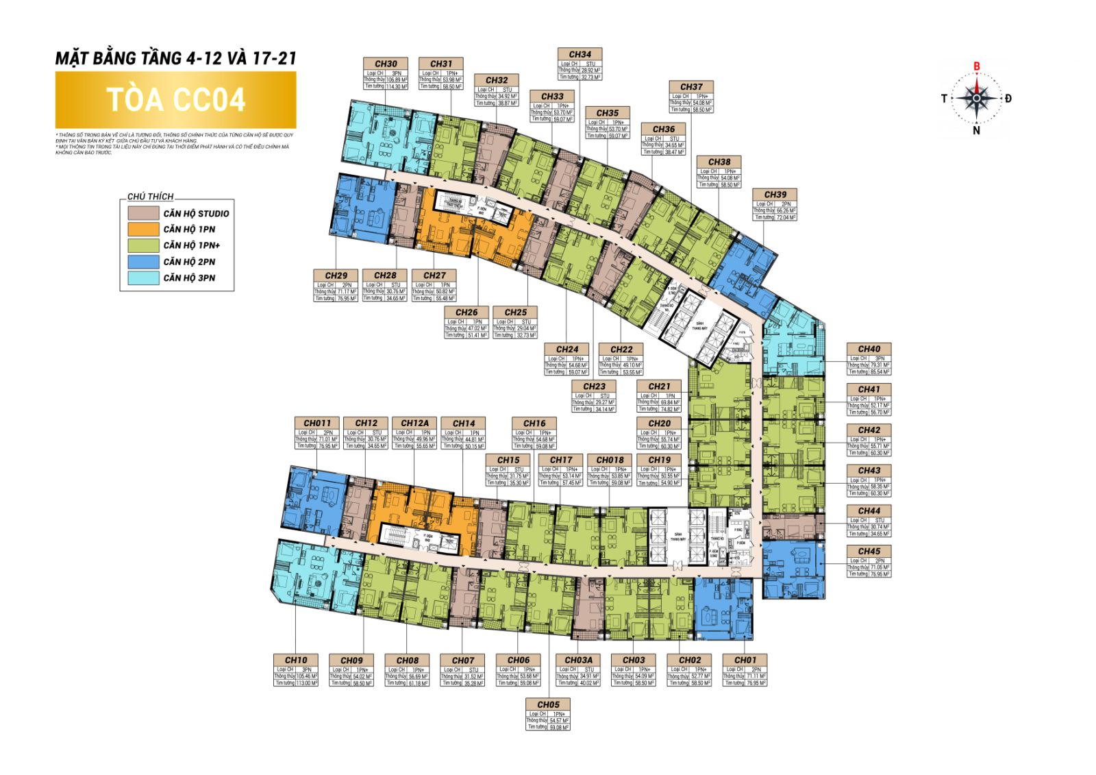 Mặt bằng Tòa căn hộ đầu tiên mở bán - booking sớm sở hữu căn hộ Sun Charmora City