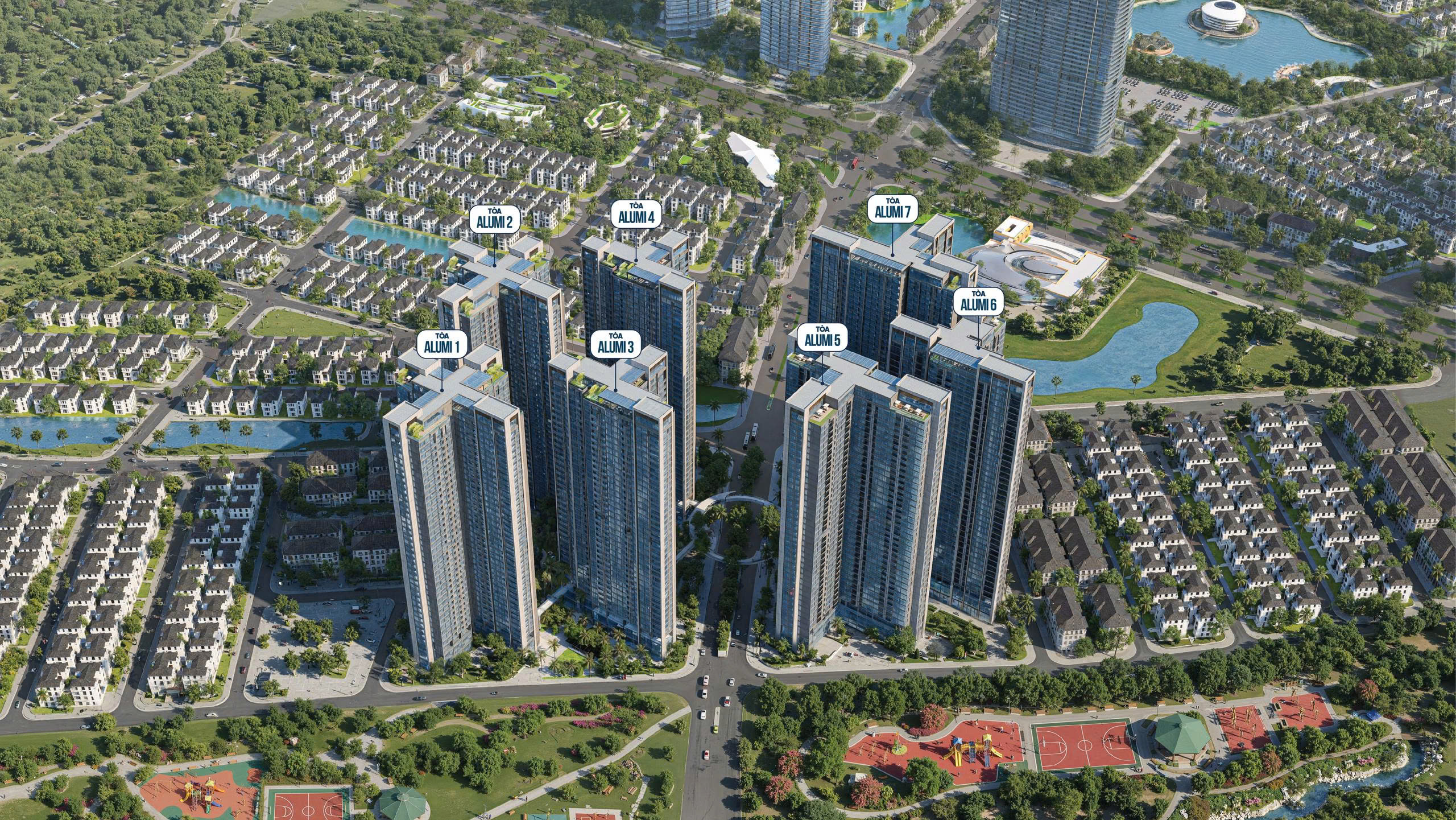 Alumi Premium 7 tòa tháp cao 39 tầng, căn hộ chung cư khoáng nóng