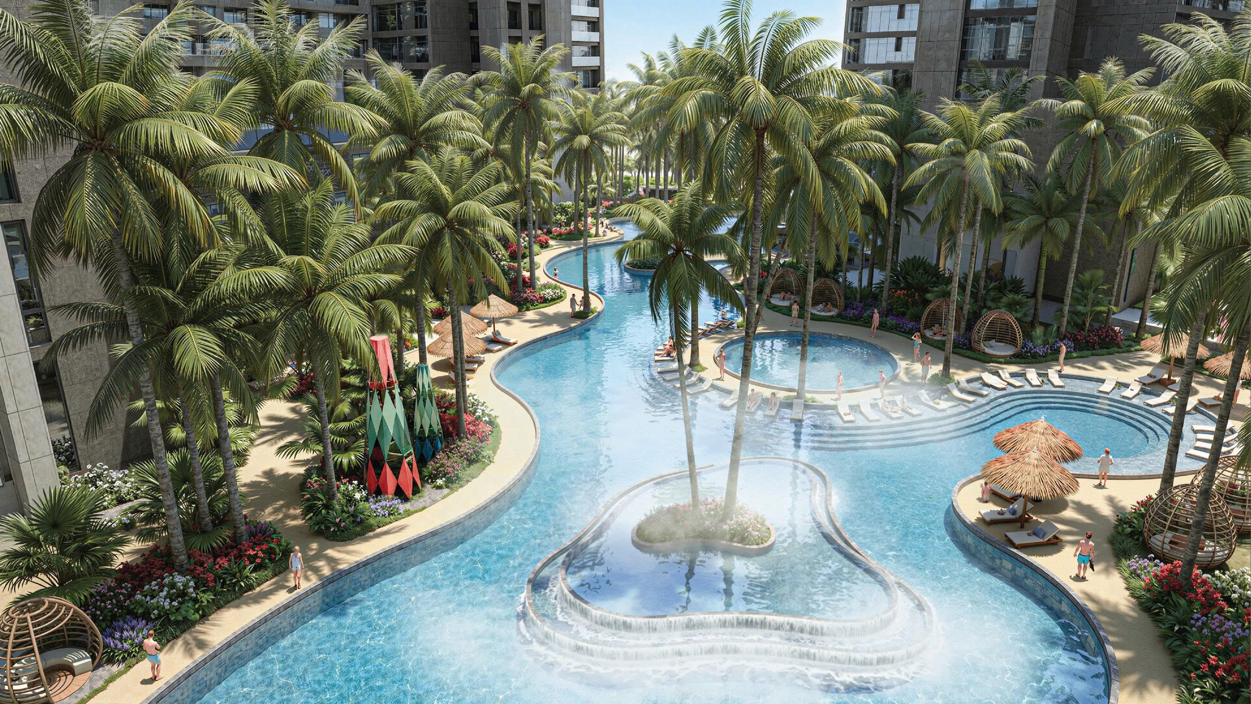 Hồ bơi khoáng nóng là Tiện ích số 1 tại Tiểu khu Alumi Premium