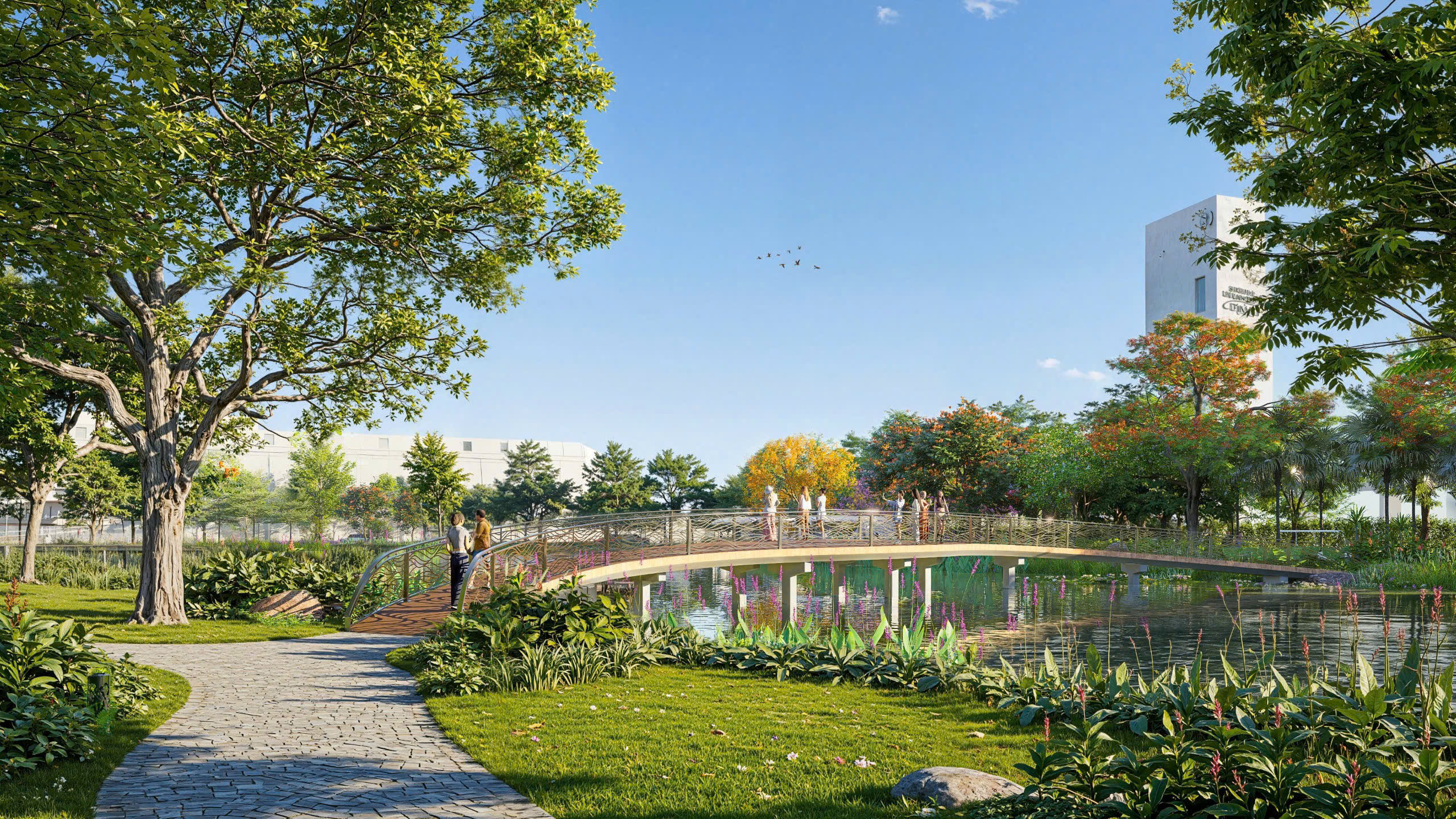 Hàng chục hecta Công viên, Cây xanh, Mặt nước nội khu Dự án Alluvia City