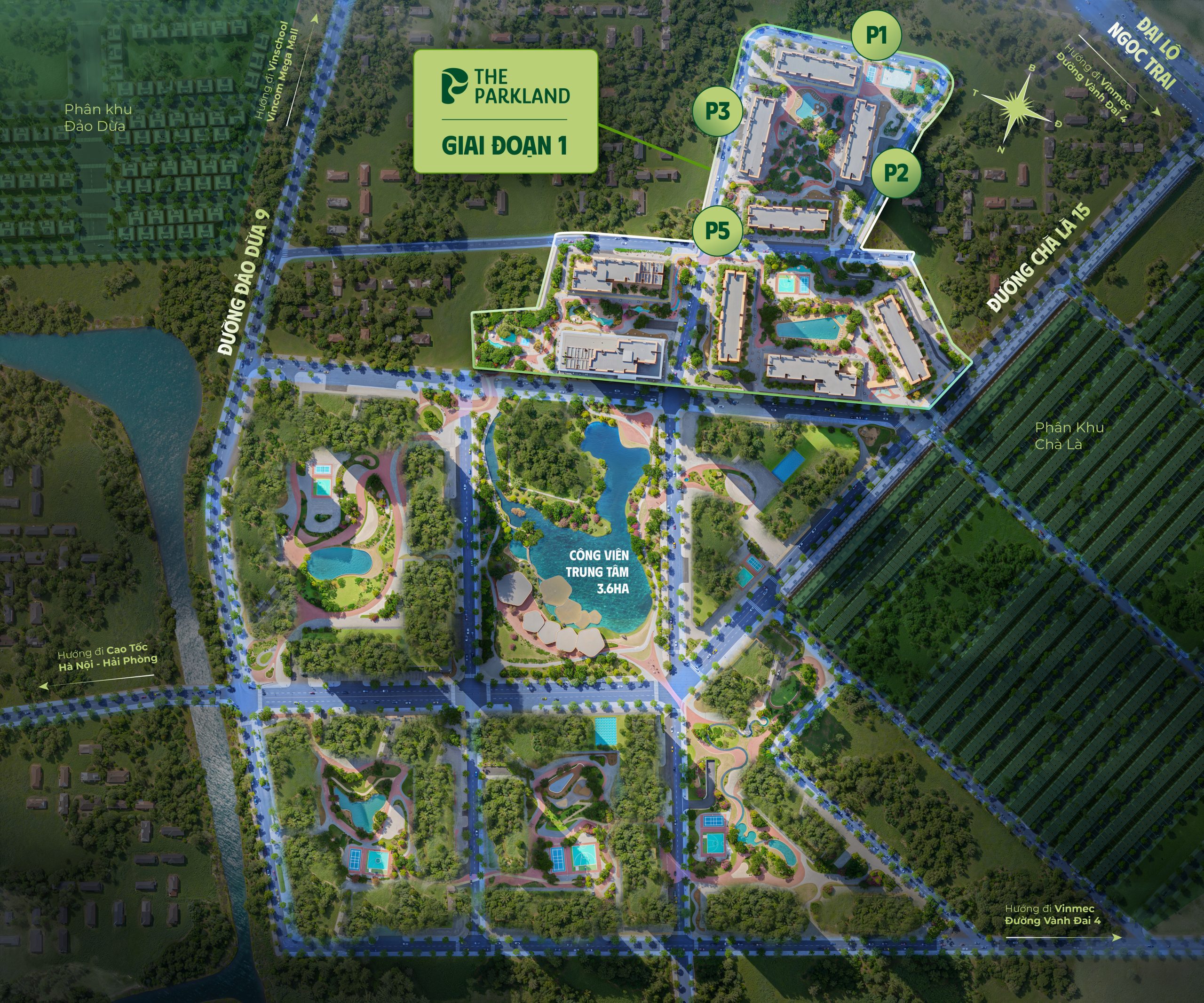 The Parkland với 09 tòa căn hộ cao cấp 35 tầng, 02 tầng hầm