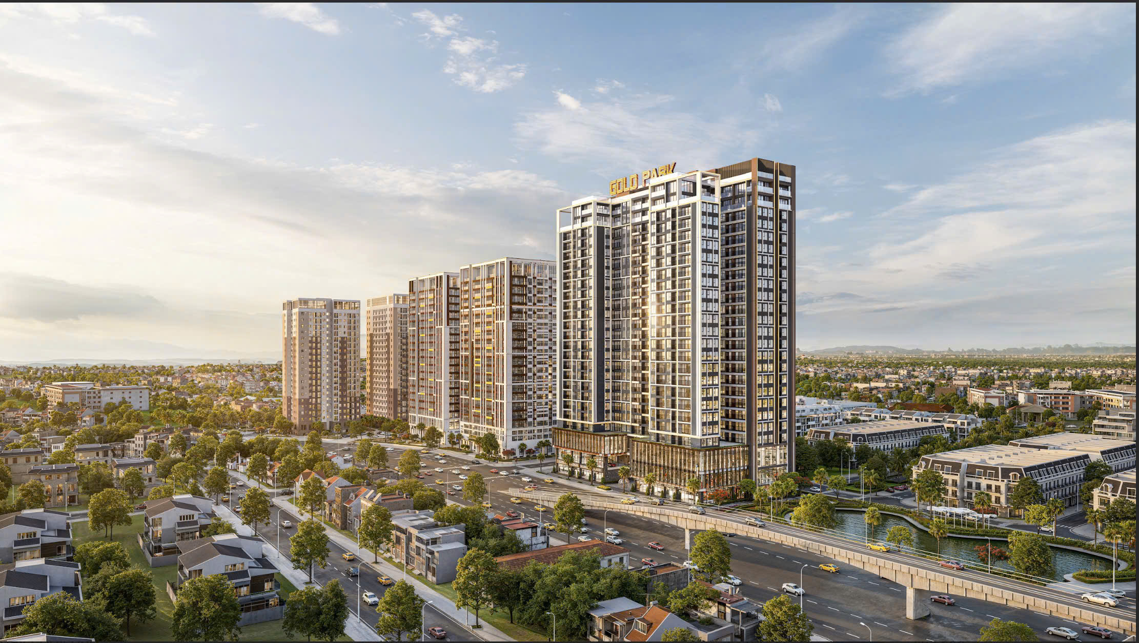 Gold Park tọa lạc trên trục đường huyết mạch Trần Quang Khải, trung tâm của Phường Bắc Giang, Tỉnh Bắc Ninh mới