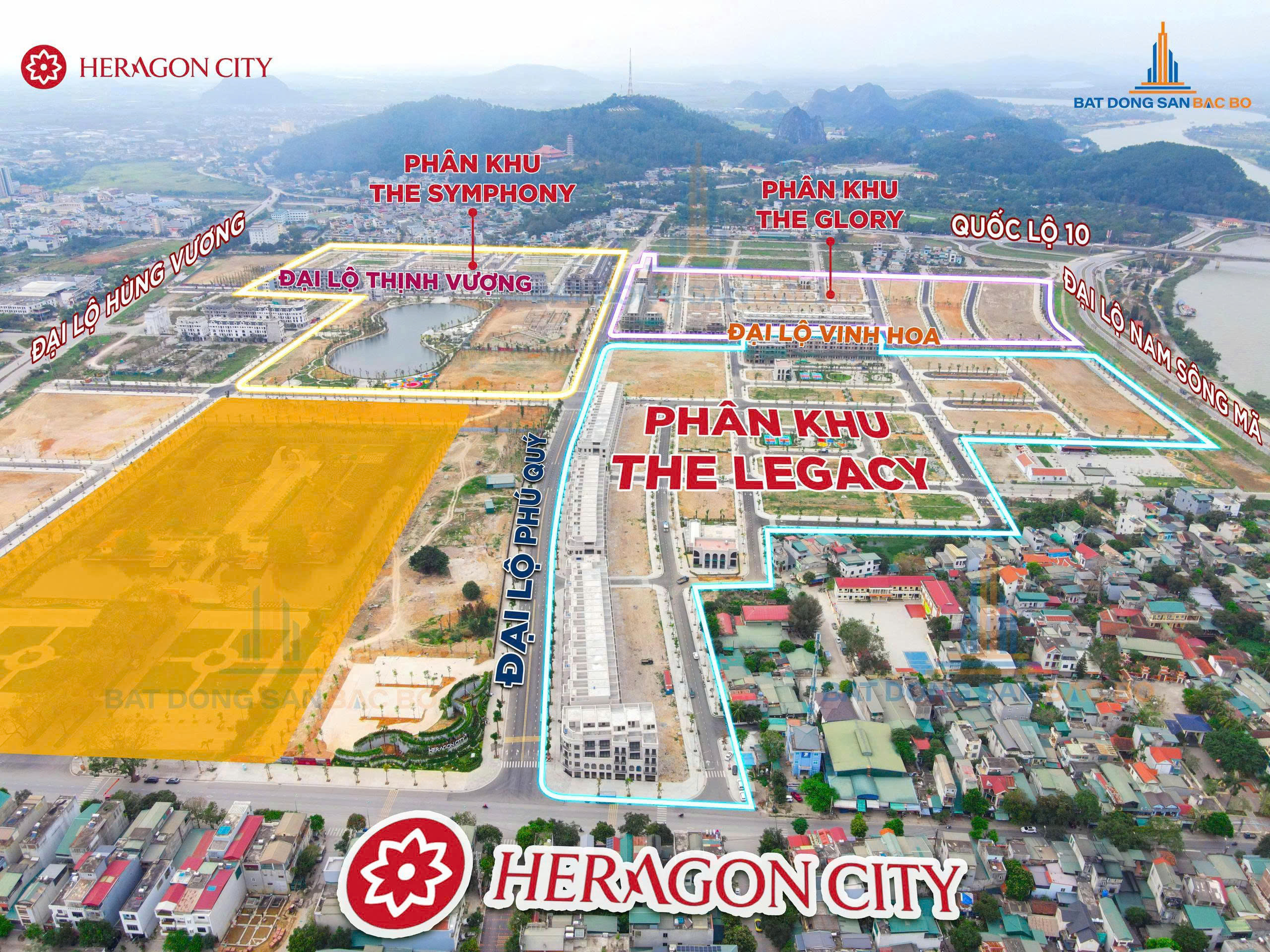Heragon City chia làm 3 phân khu The Legacy, The Glory và The Symphony