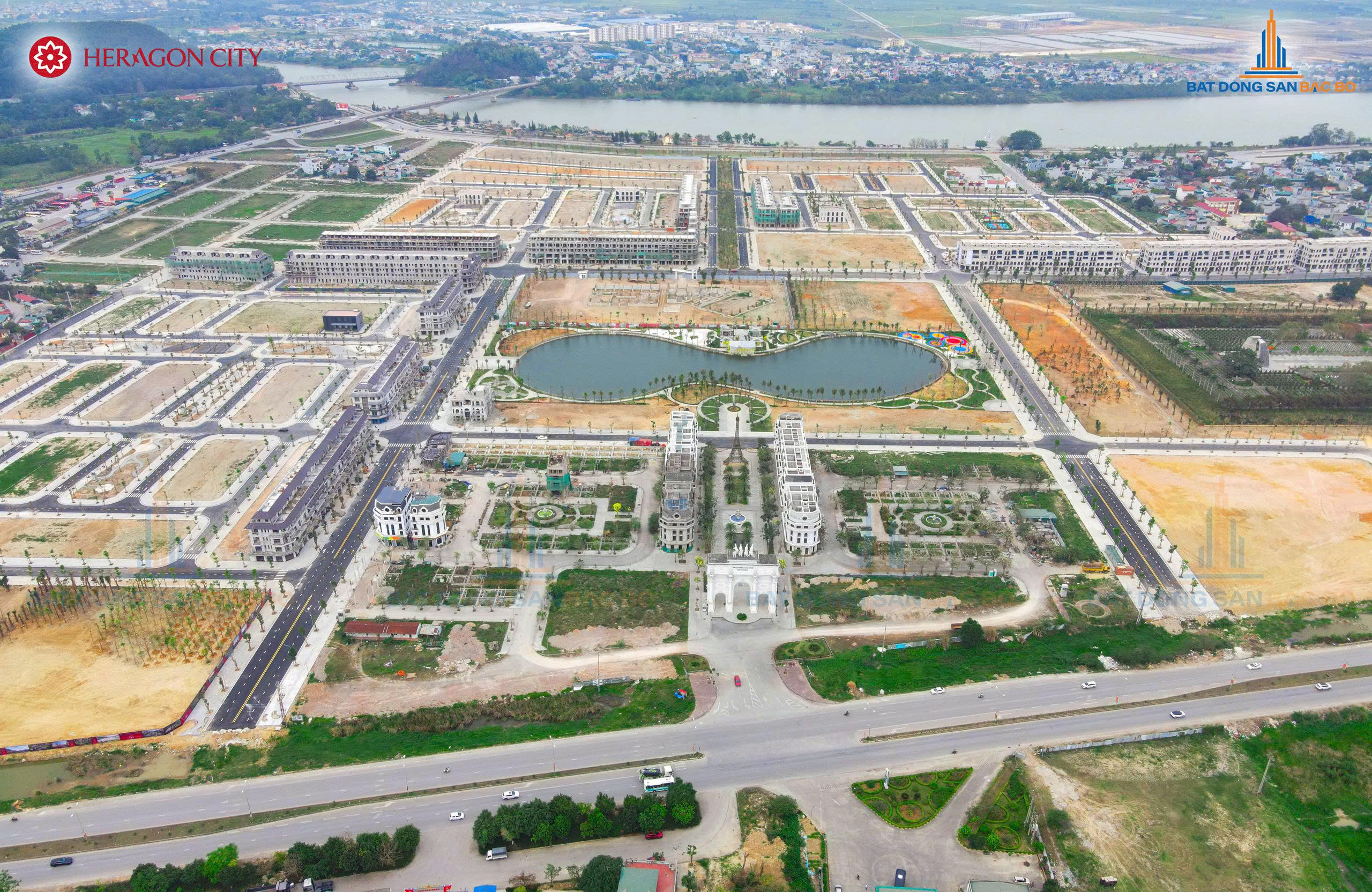 Ảnh flycam thực tế Dự án Heragon City tháng 4/2026