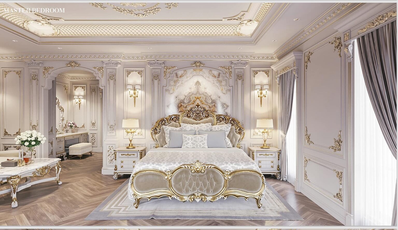 Phòng ngủ lớn Noble Palace Long Biên (full đồ)