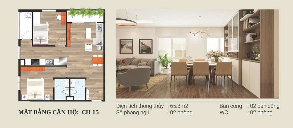 Căn hộ 65,3m2